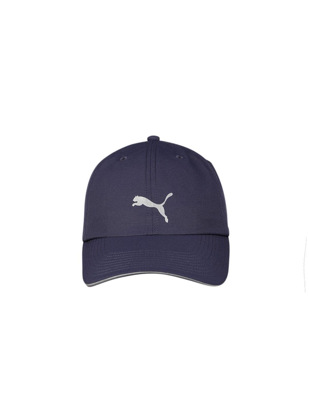 puma unisex navy blue brand logo printed running baseball cap