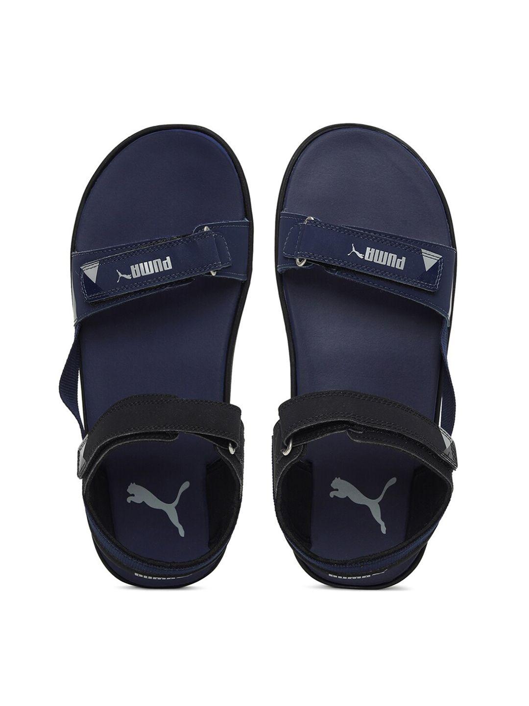 puma unisex navy blue solid comfort sandals