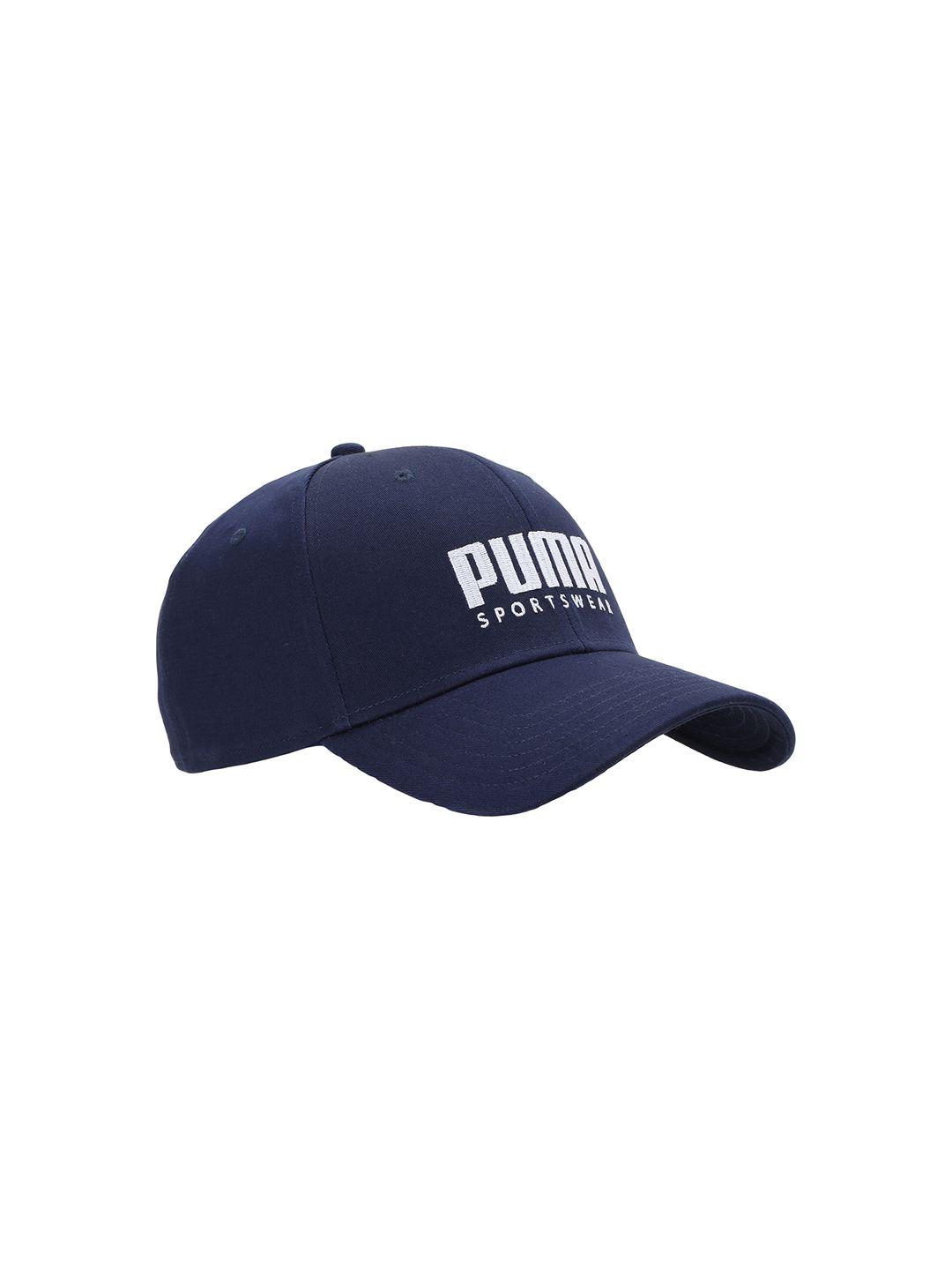 puma unisex navy blue solid stretchfit baseball cap