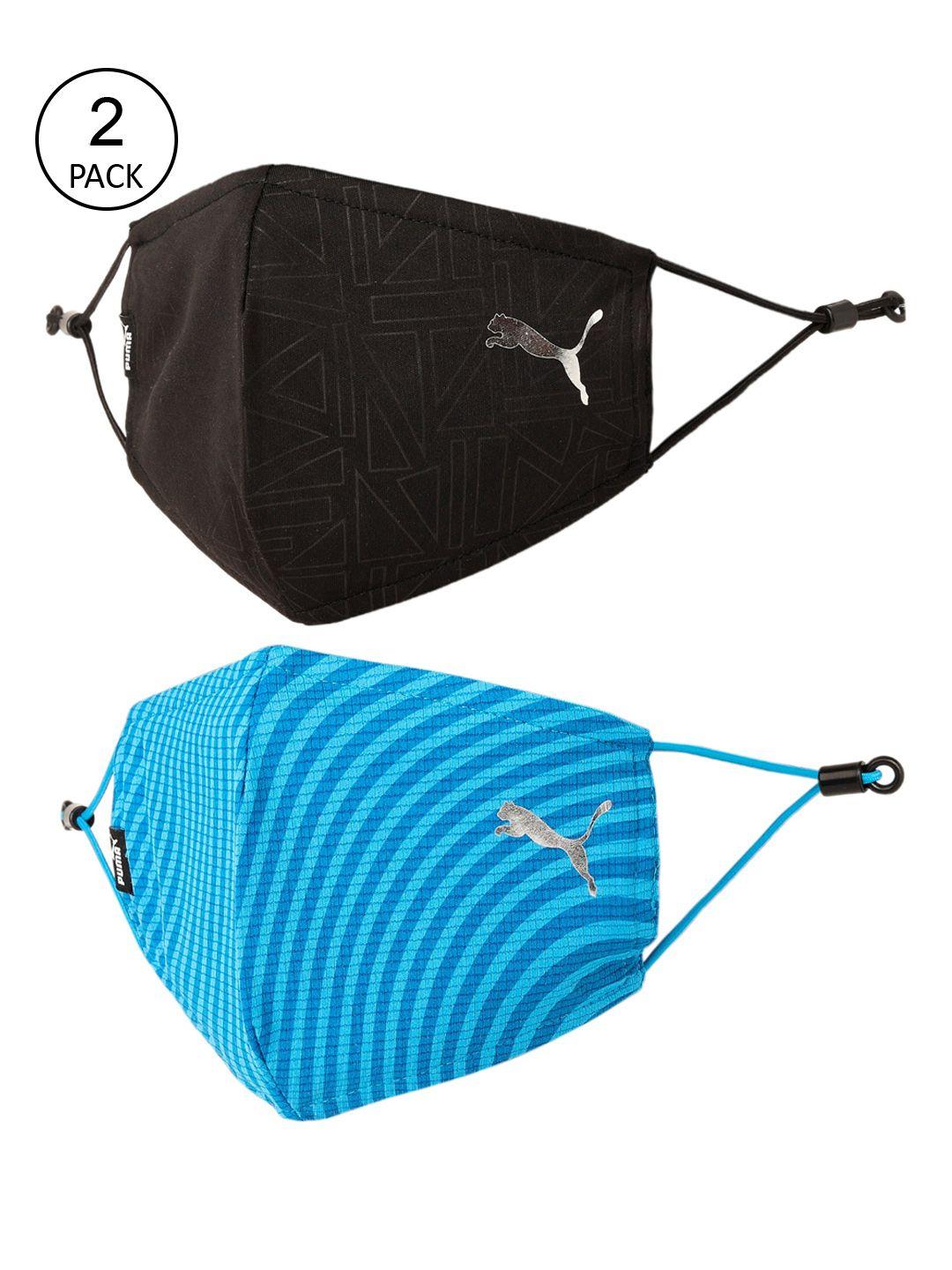 puma unisex pack of 2 5-ply reusable cotton protective outdoor masks