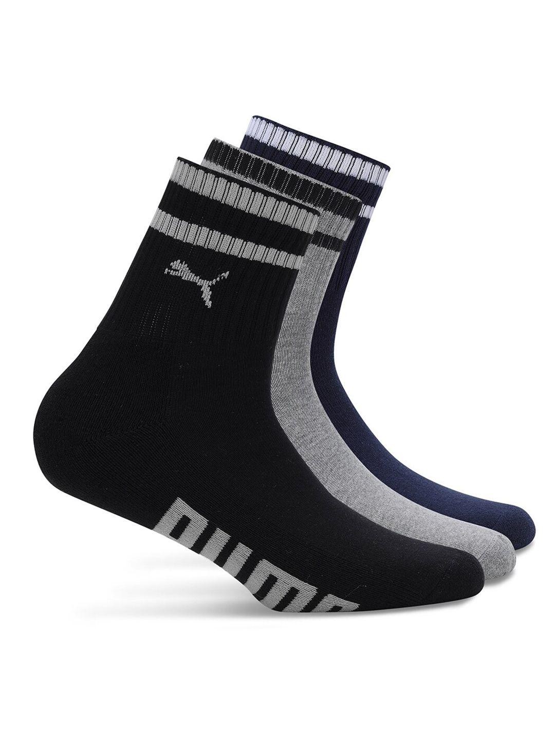 puma unisex pack of 3 cotton ankle-length socks