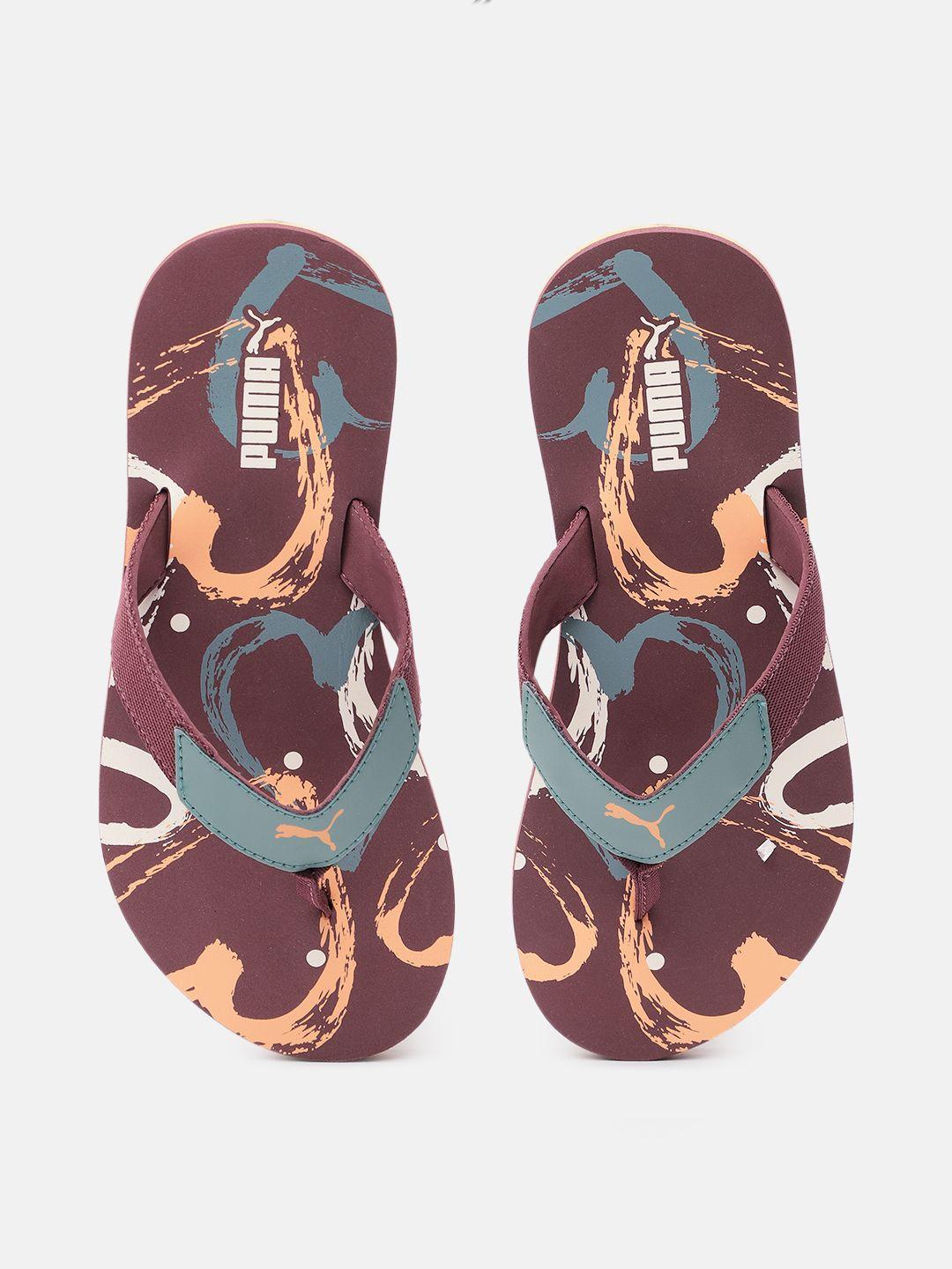 puma unisex printed thong flip-flops