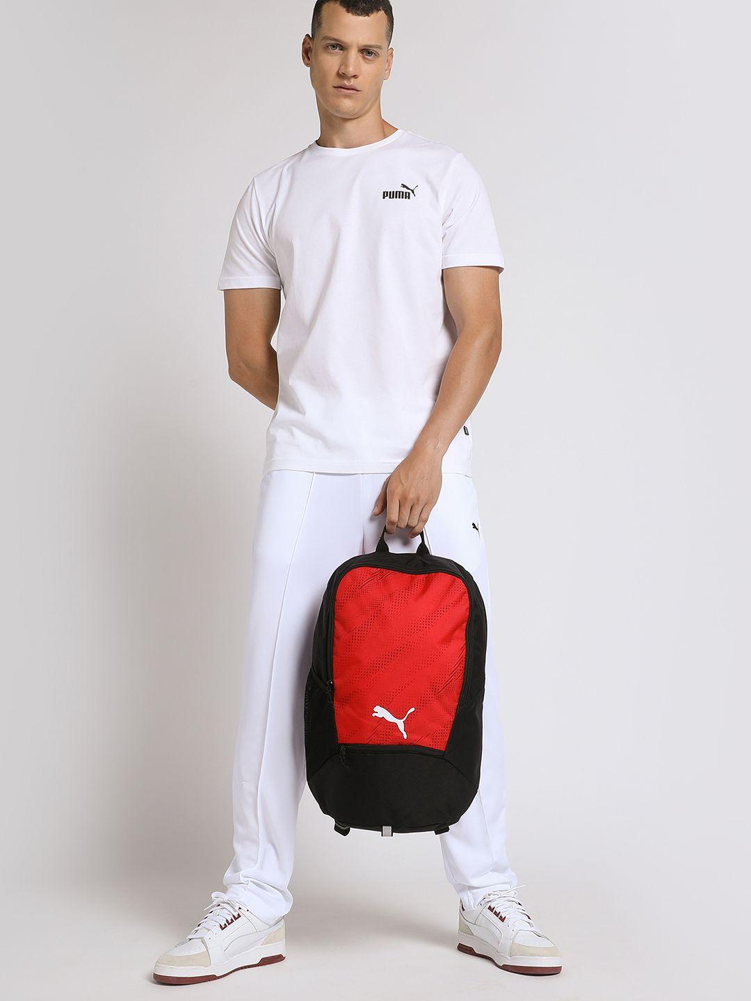 puma unisex red & black individual rise backpack