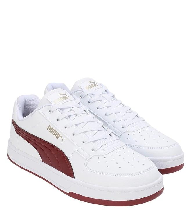 puma unisex white & intense red & gold caven 2.0 sneakers