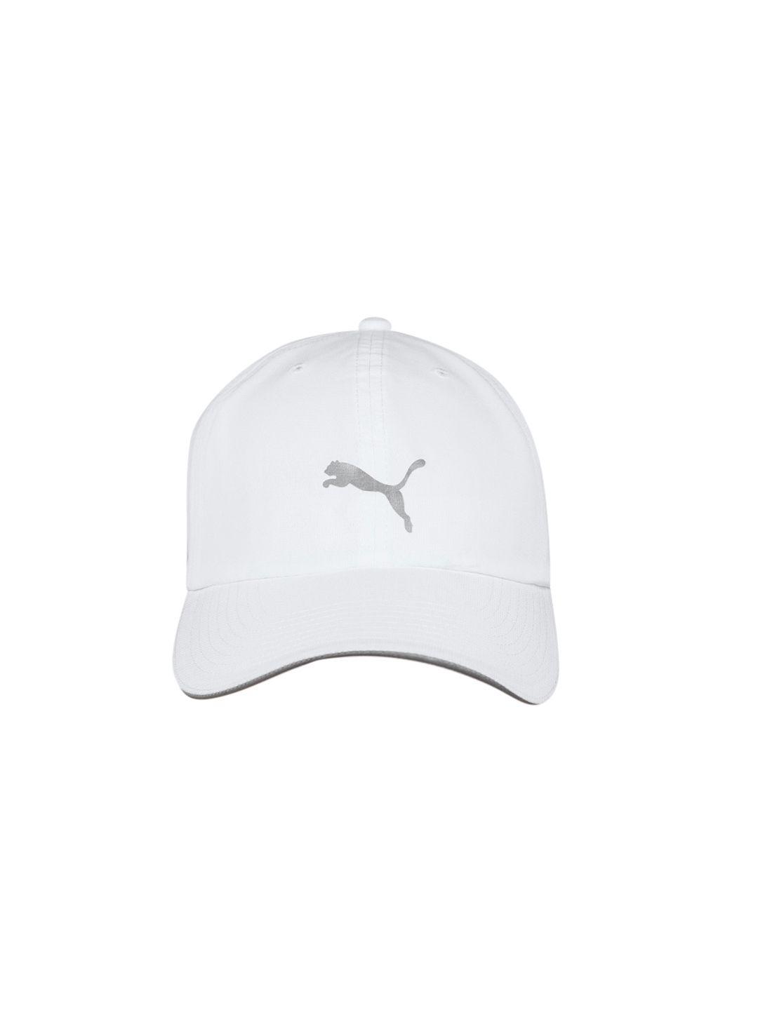 puma unisex white brand logo printed running baseball cap