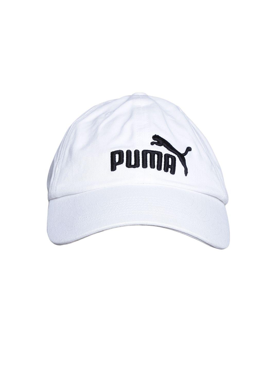 puma unisex white essentials embroidered logo ess cap