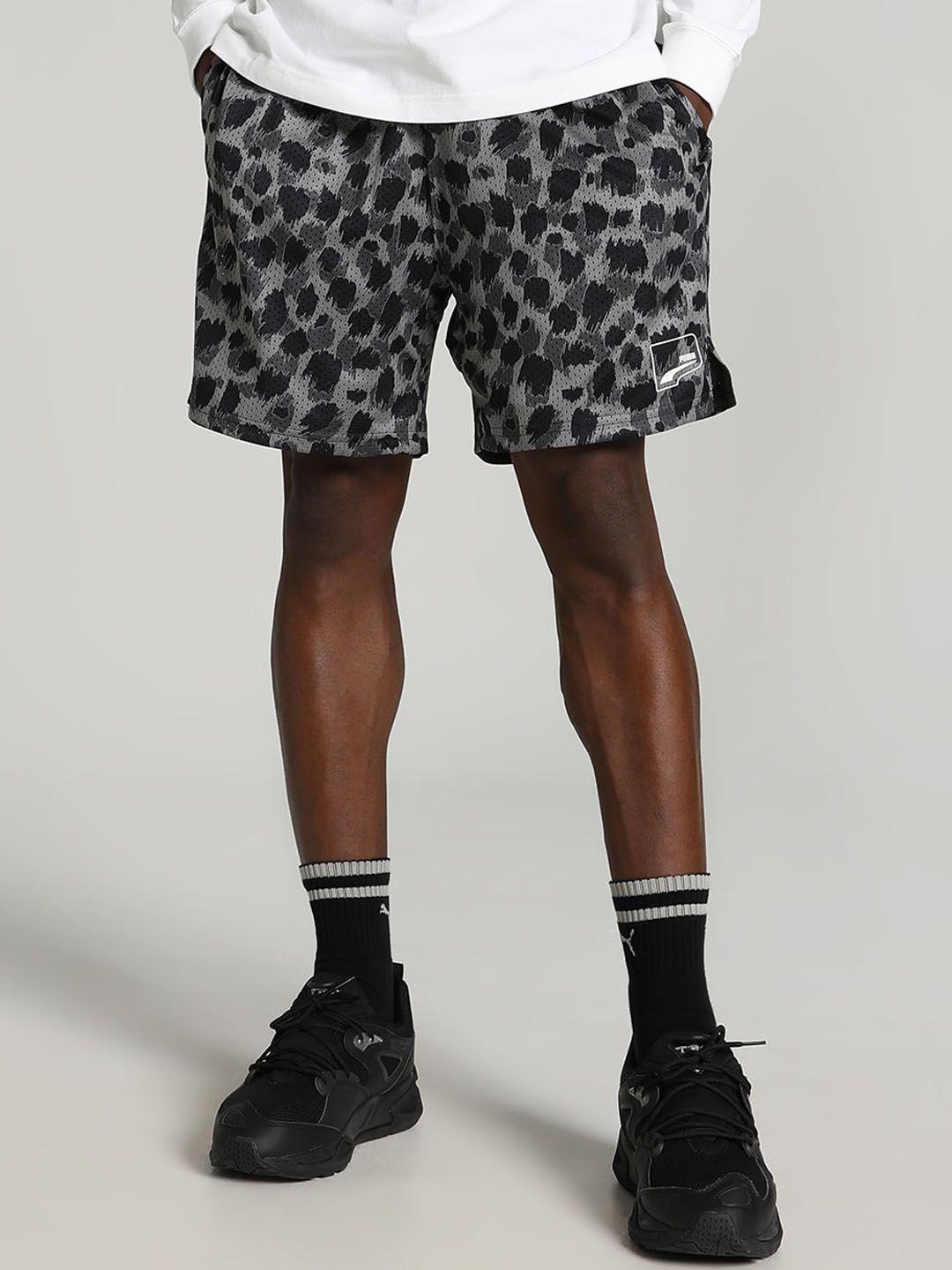 puma uptown aop men printed relaxed fit sports shorts