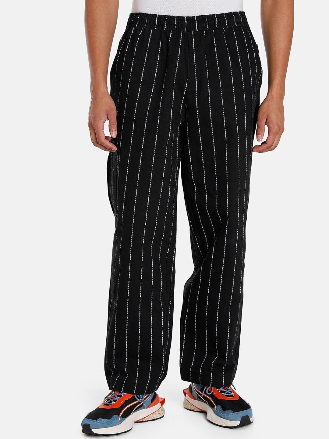 puma uptown striped cotton wide-leg pants