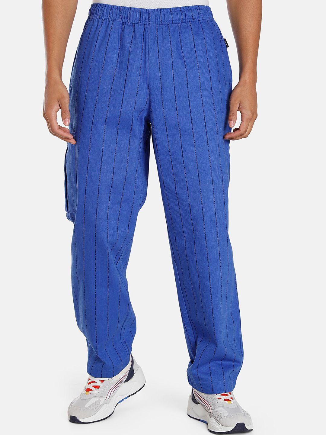 puma uptown striped wide-leg track pants