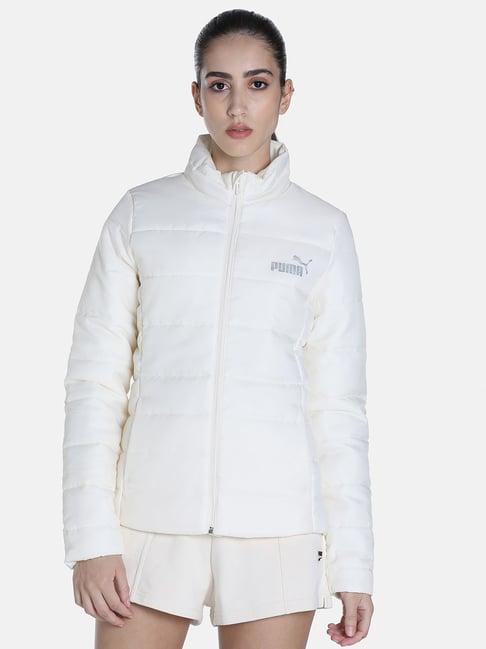 puma white logo print puffer jacket