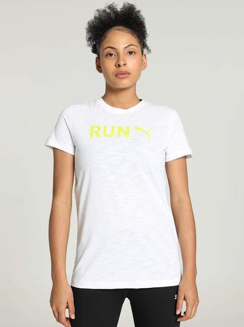 puma white printed sports t-shirt