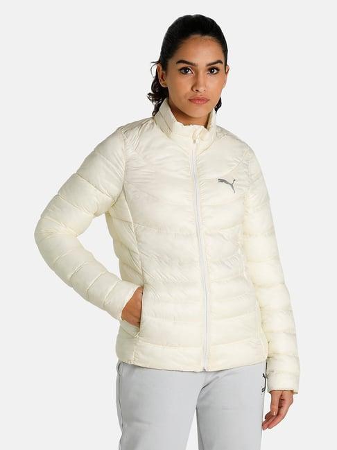 puma white regular fit padded jacket