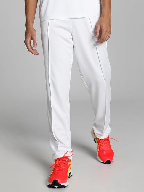 puma white regular fit sports trackpants