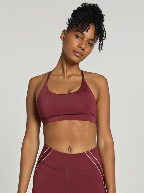 puma wine full coverage sports bra