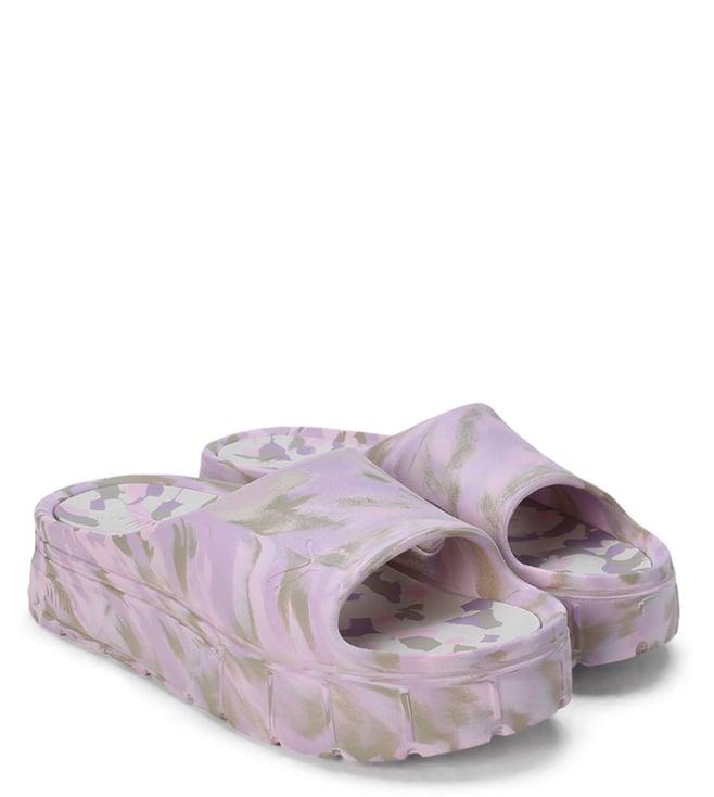 puma women's mayze stack injex marble pink slide sandals