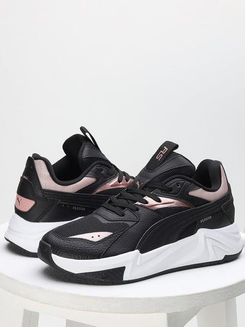 puma women's rs-pulsoid metallic black sneakers