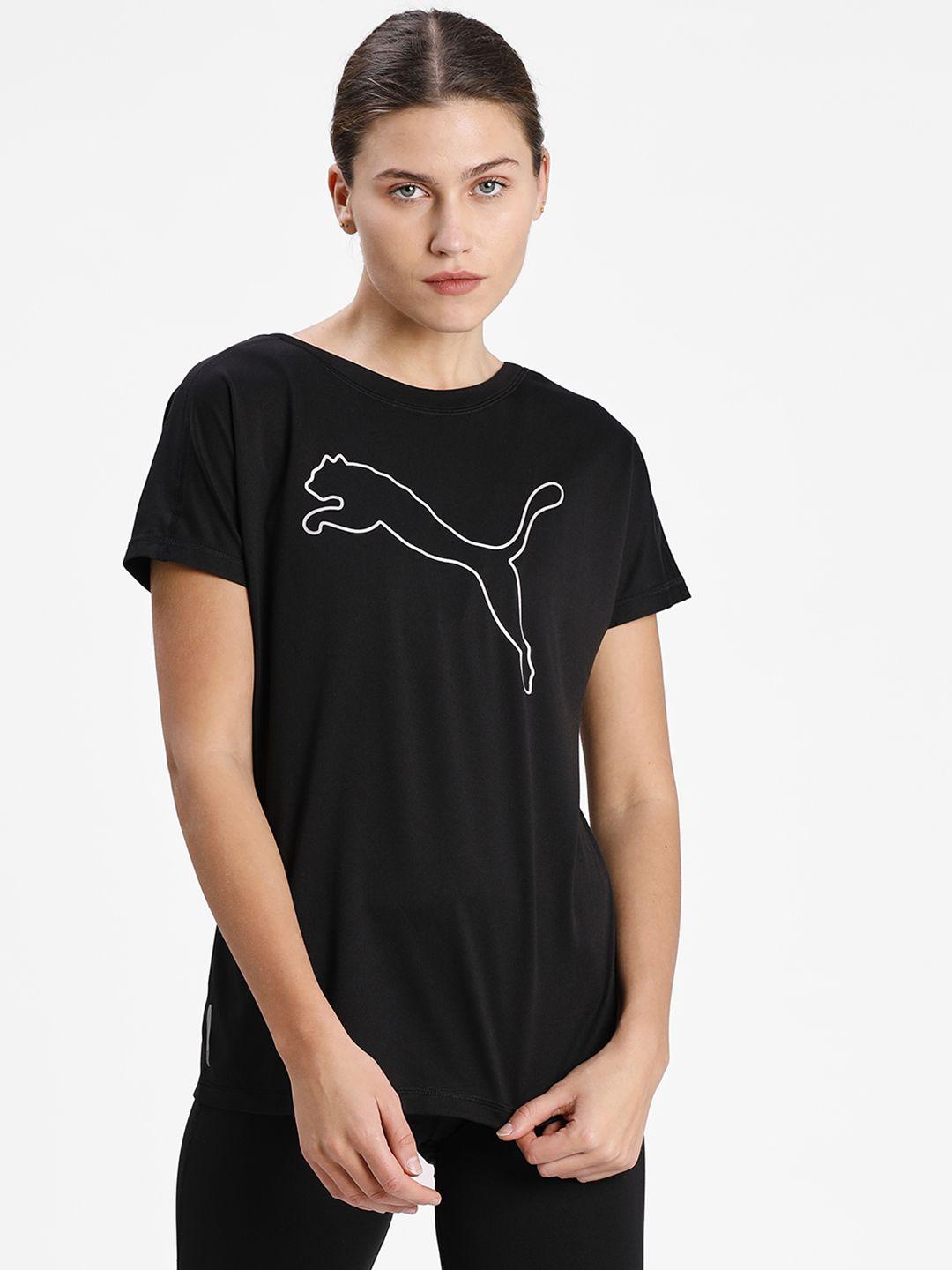 puma women black & white jersey cat tee