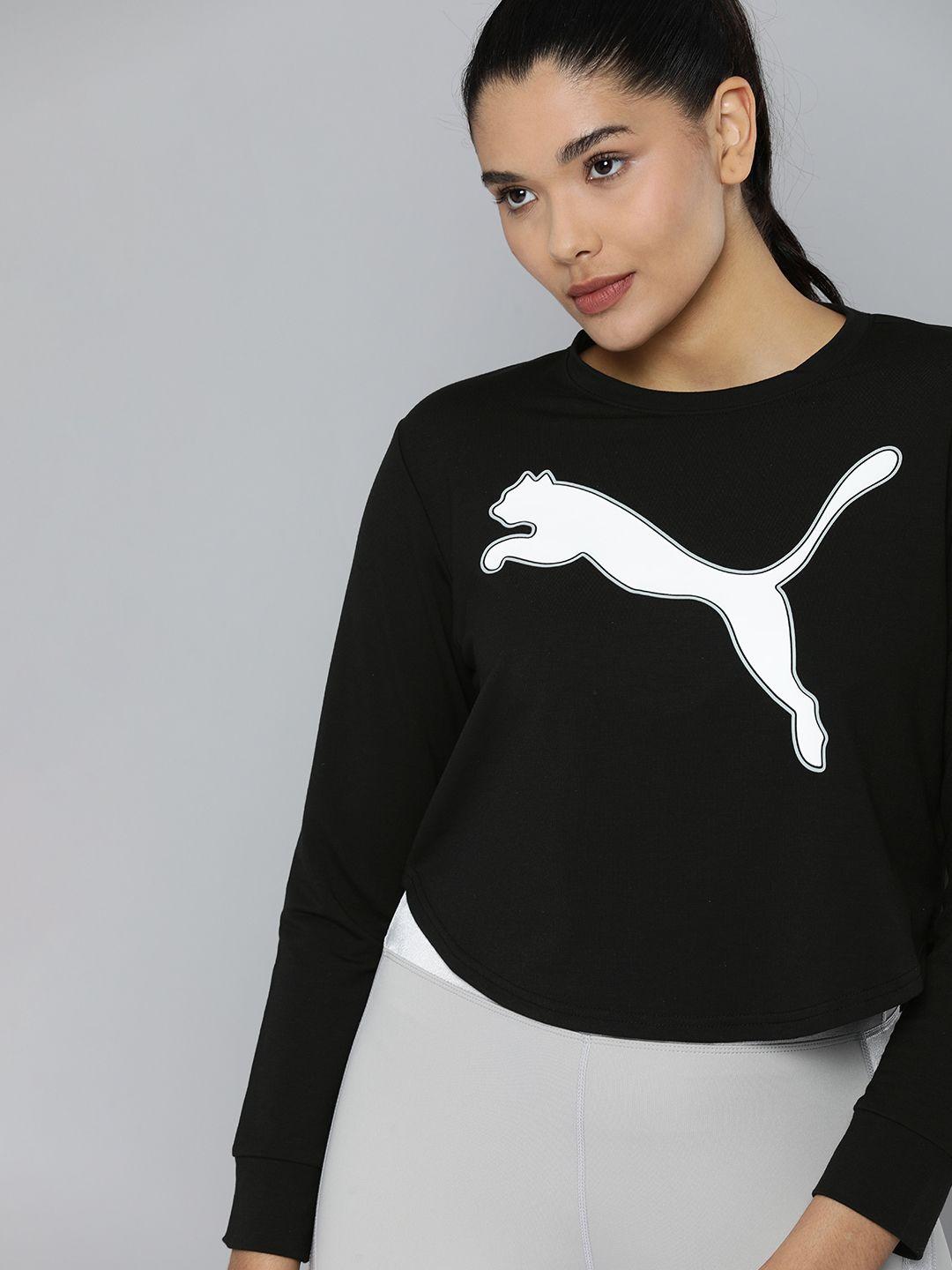 puma women black drycell printed sweatshirt