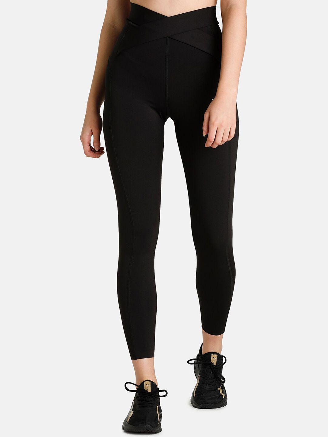 puma women black solid luxe ellavate high waist full length training leggings