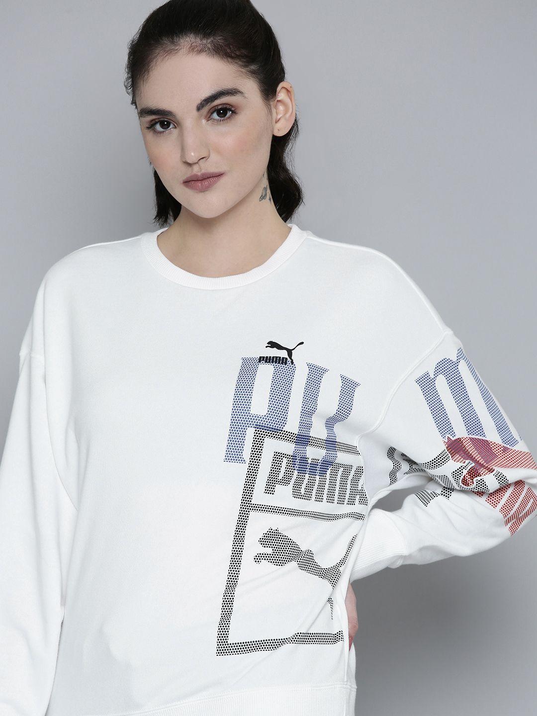 puma women classics gen. brand logo printed sweatshirt