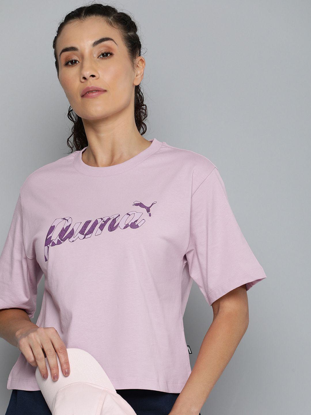 puma women ess+blossom short graphic printed t-shirt