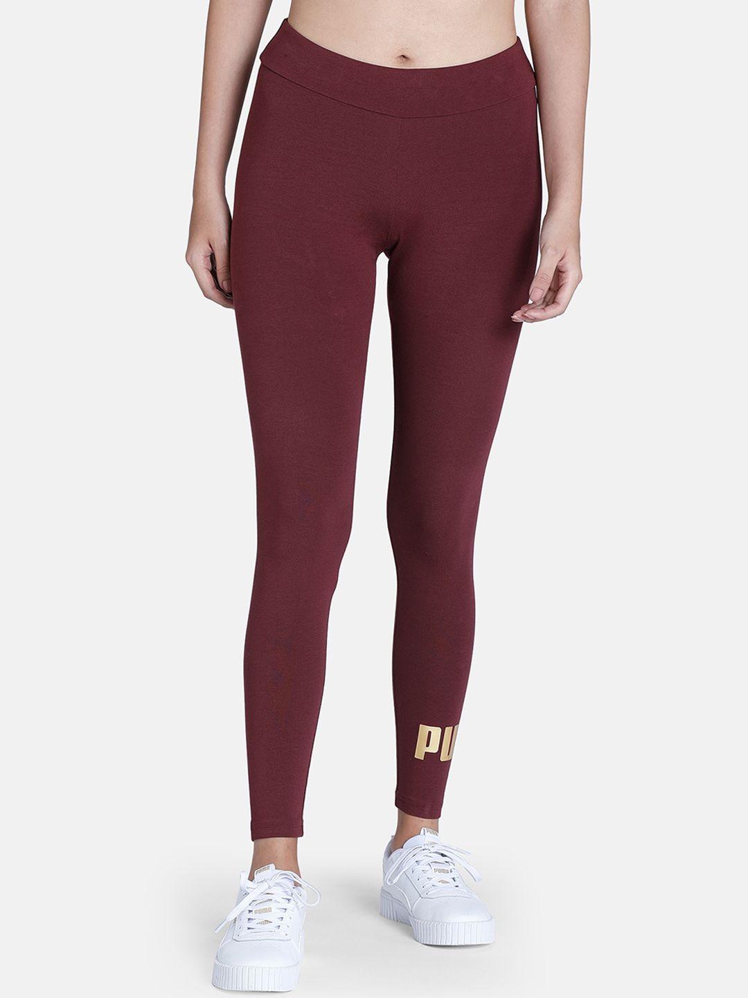 puma women essentials+ metallic ankle-length tights