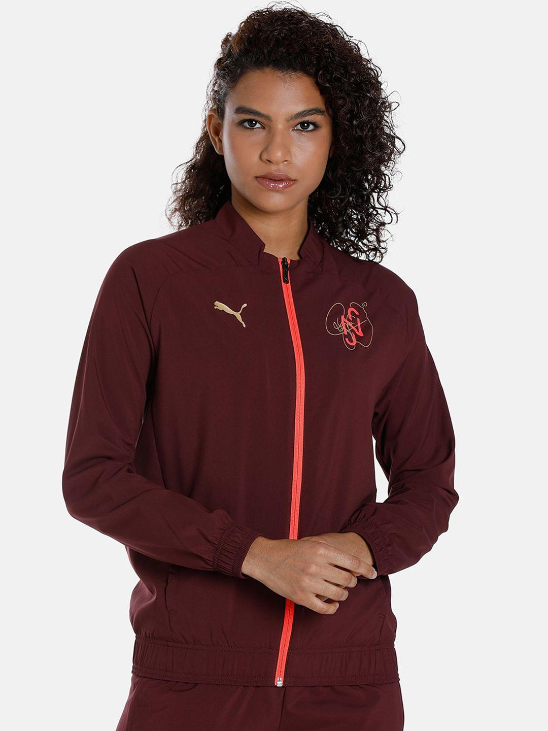 puma women neymar jr diamond brand logo printed football jacket