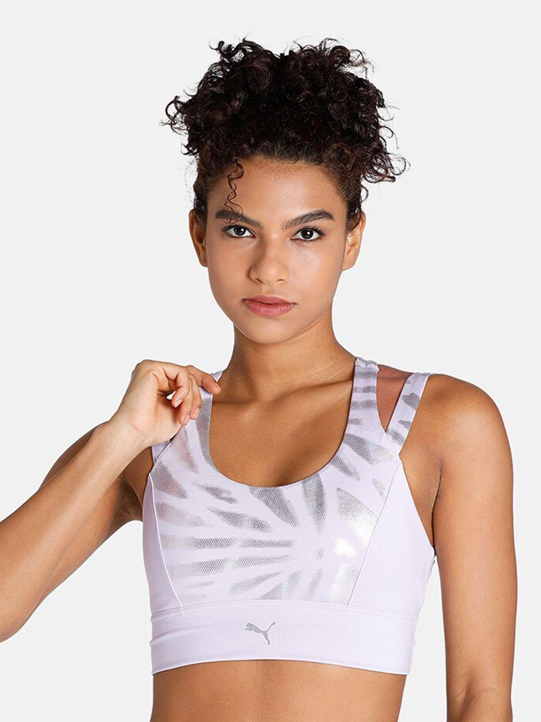puma women nova shine eversculpt printed training sports bra