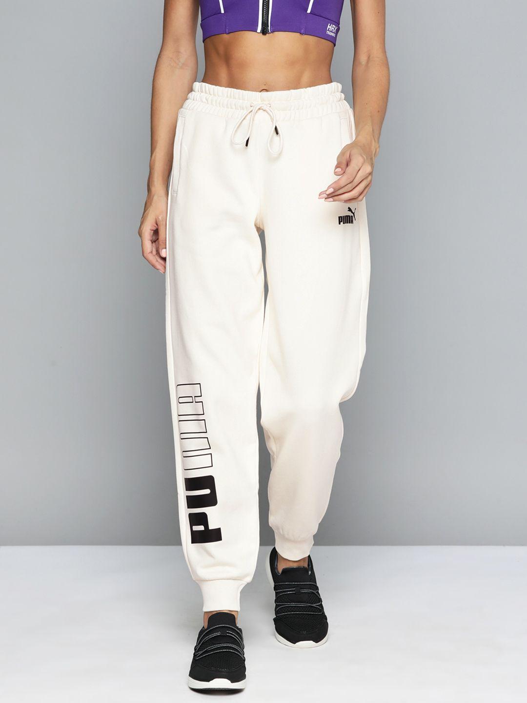 puma women power brand logo print sweat joggers