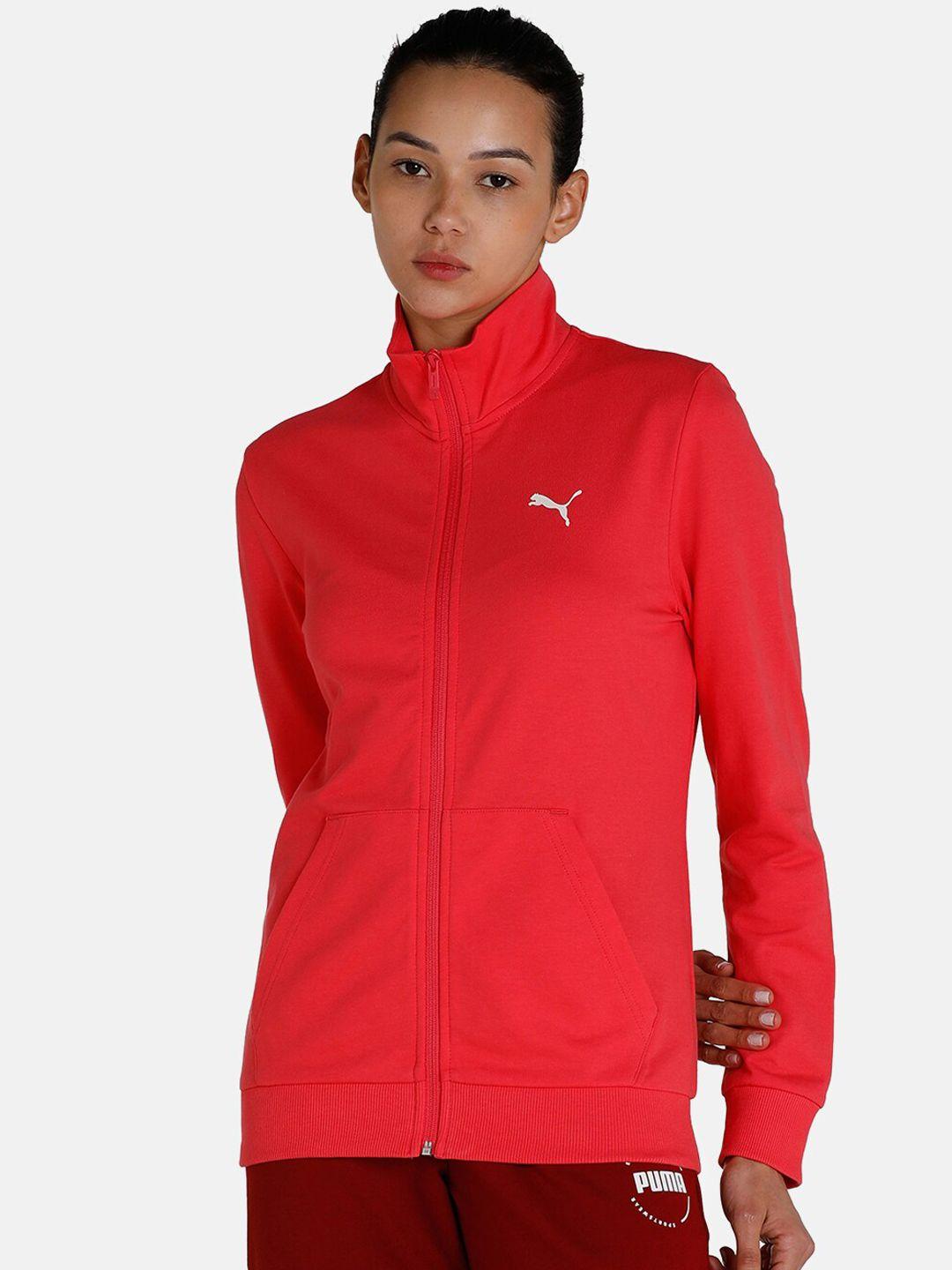 puma women red brand logo sporty jacket