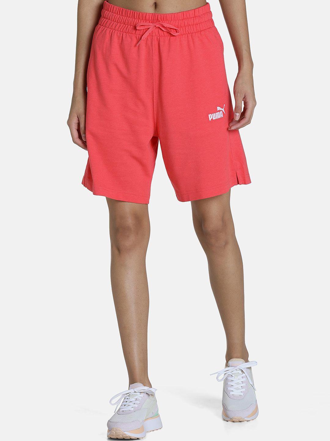 puma women solid cotton shorts