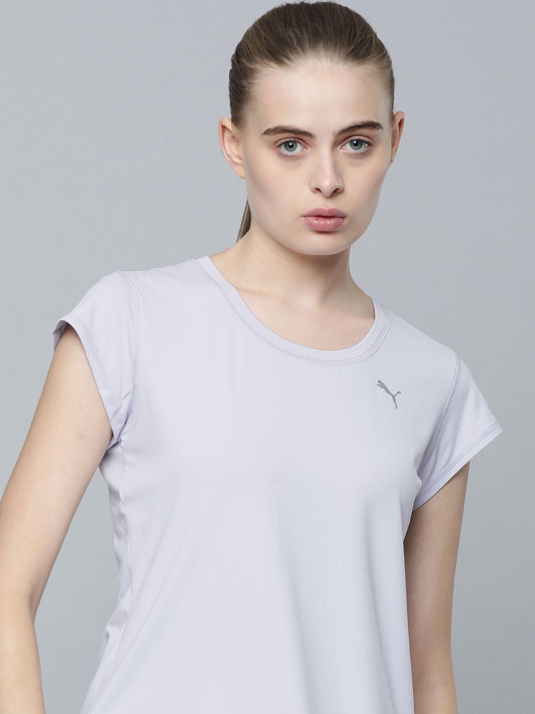 puma women solid round neck drycell train cloudspun training t-shirt