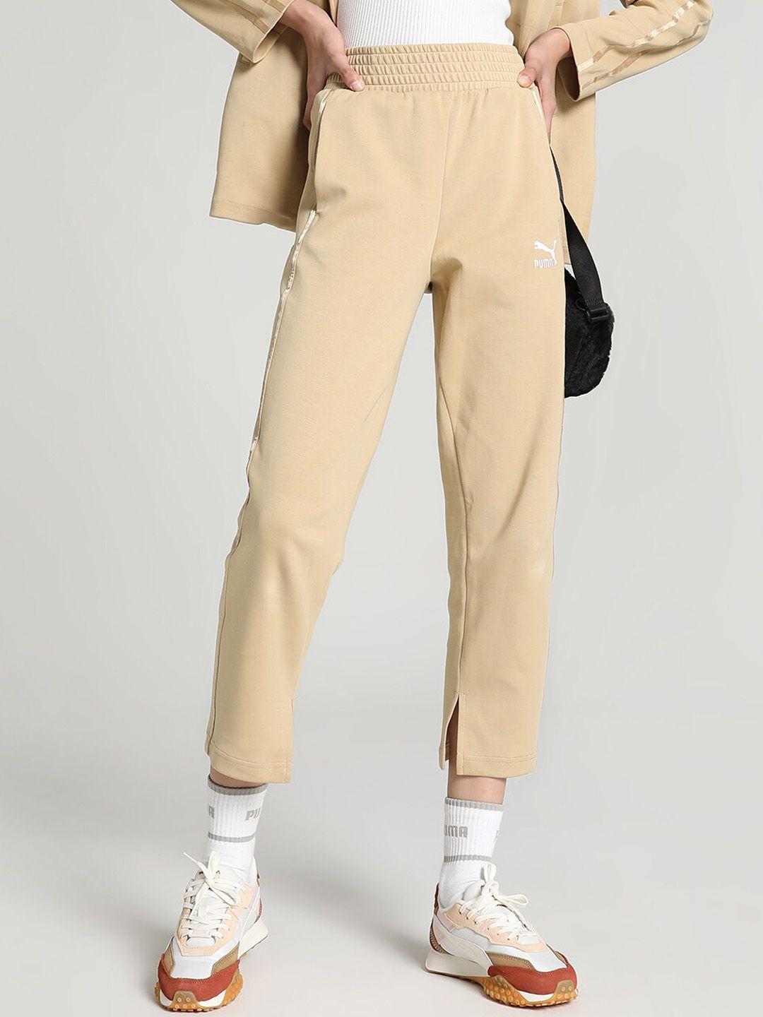puma women t7 high waist cotton cropped track pants