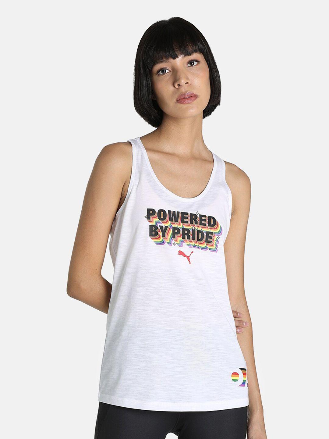 puma women white drycell out foundation perf. tank top