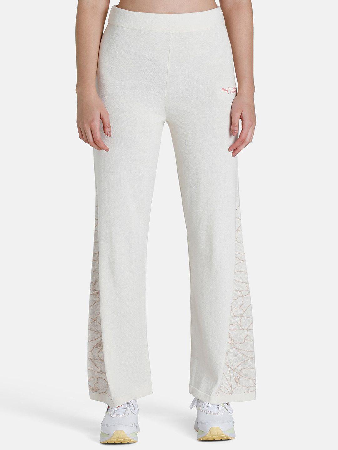 puma women white maggie stephenson knitted cotton track pant