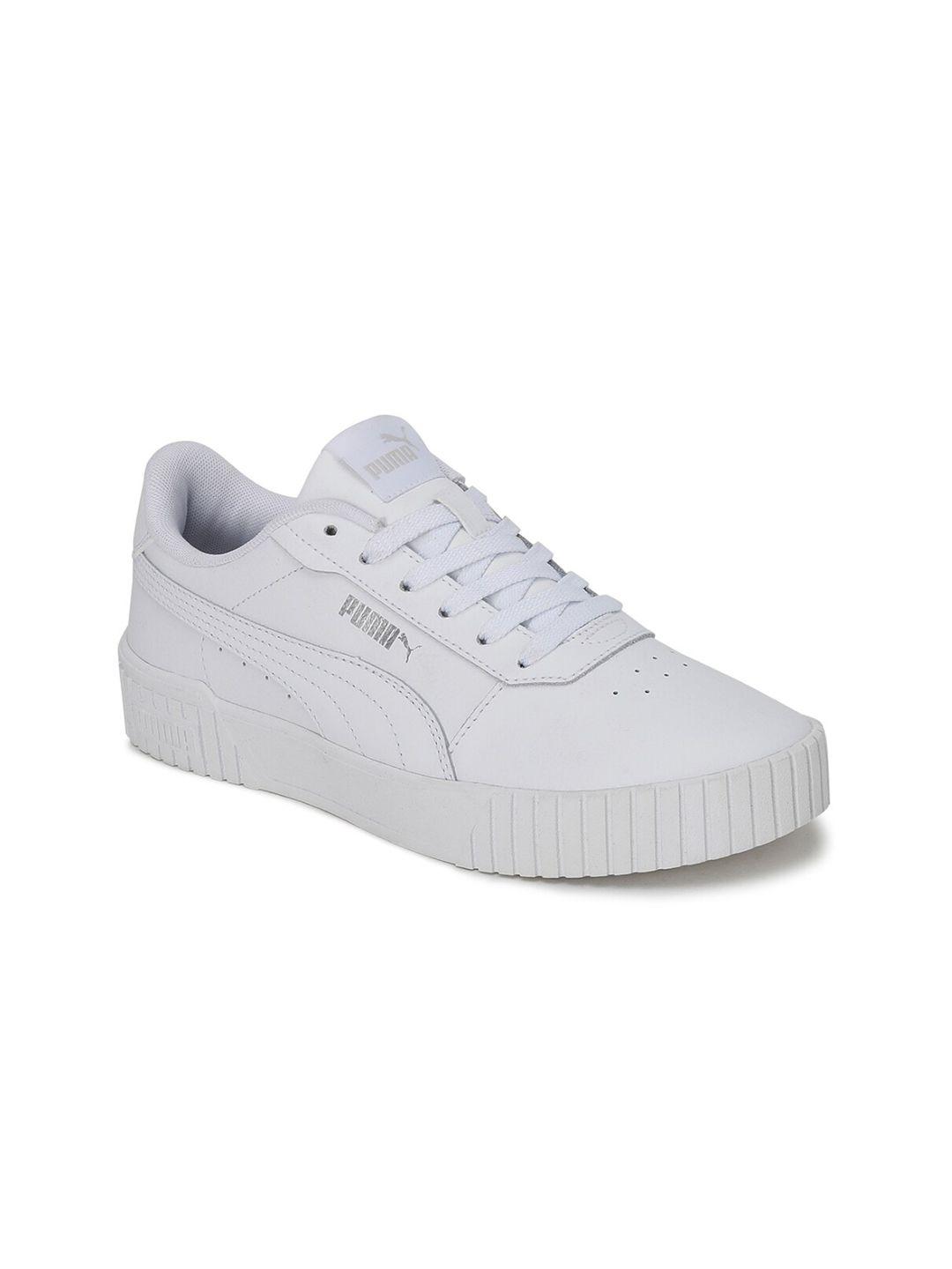 puma women white perforations carina 2.0  sneakers