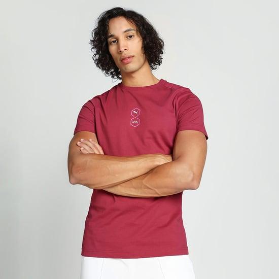 puma x one8 men printed regular fit sports t-shirt