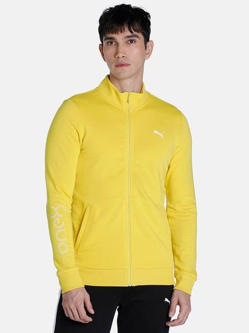 puma x one8 yellow regular fit cotton jacket