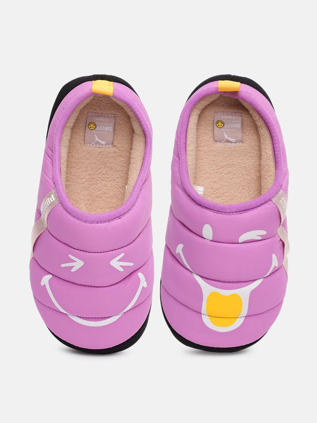 puma x smileyworld unisex kids printed slip-ons