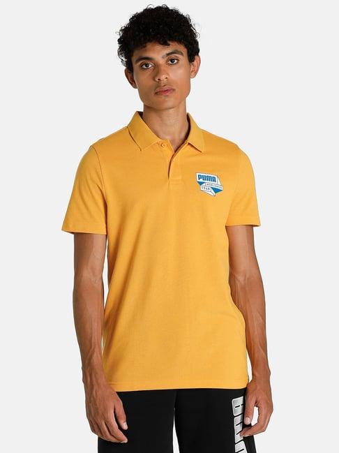 puma yellow polo t-shirt