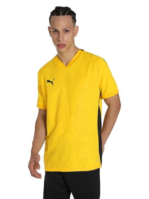 puma yellow slim fit printed t-shirt