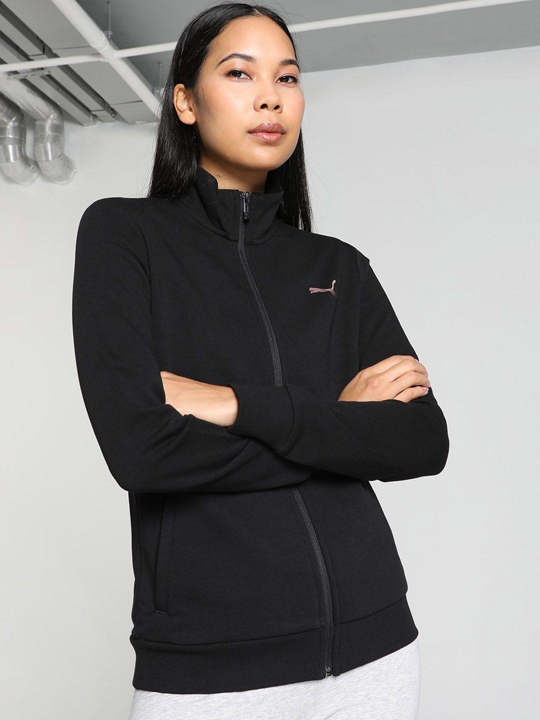 puma zippered terry regular fit cotton sporty jacket