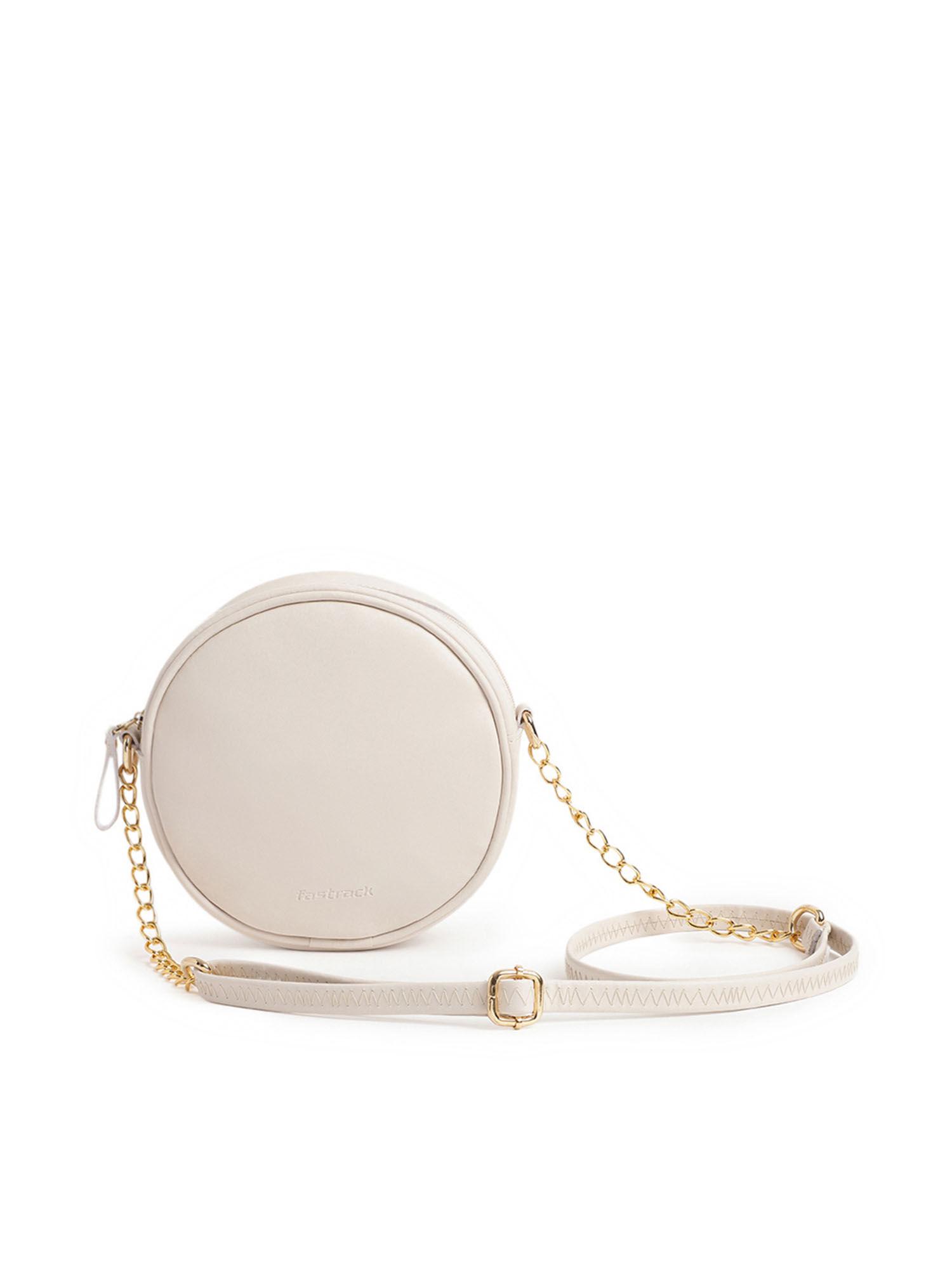 pumice white circular sling bag for women