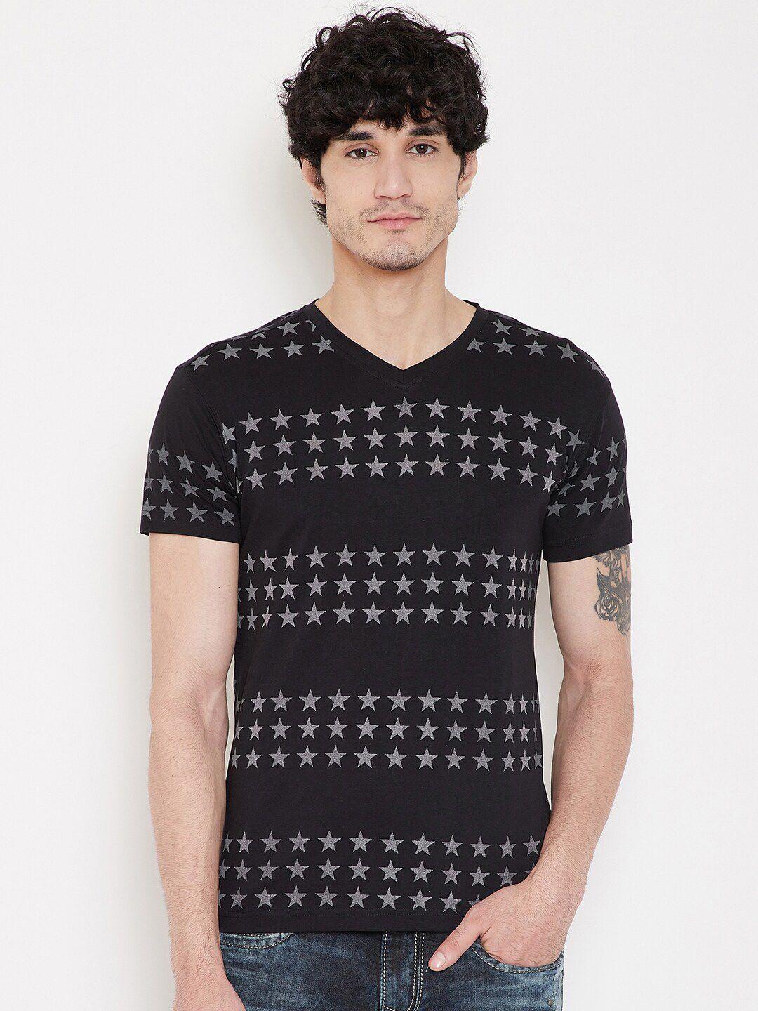 punk geometric printed cotton t-shirt