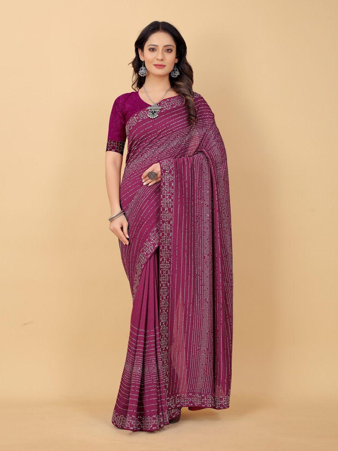 punyatha creation maroon embellished pure silk saree