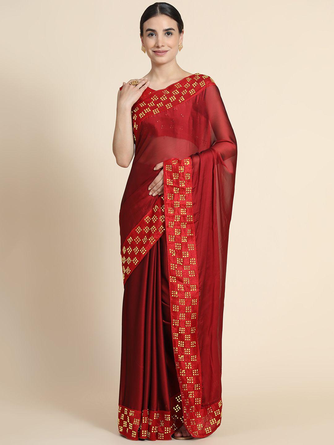 punyatha creation red pure silk saree