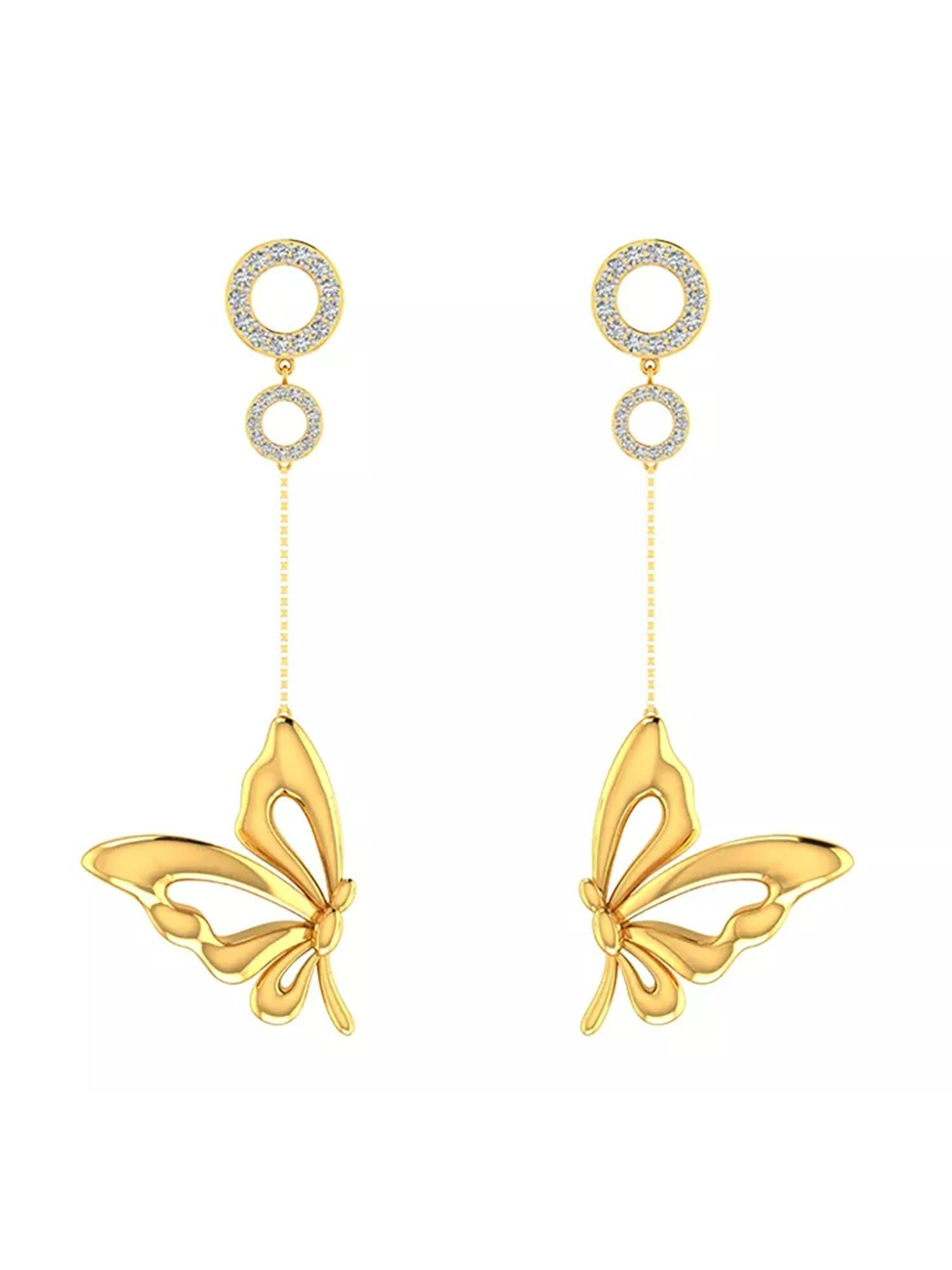 pupa dangle gold earrings with gold screw