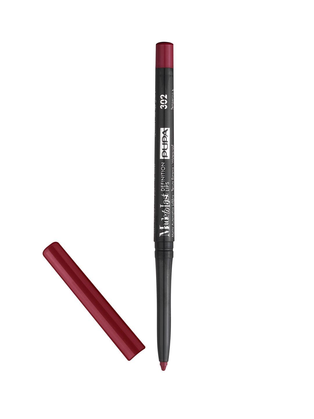 pupa milano made to last definition lips waterproof automatic lip pencil-chic burgundy 302