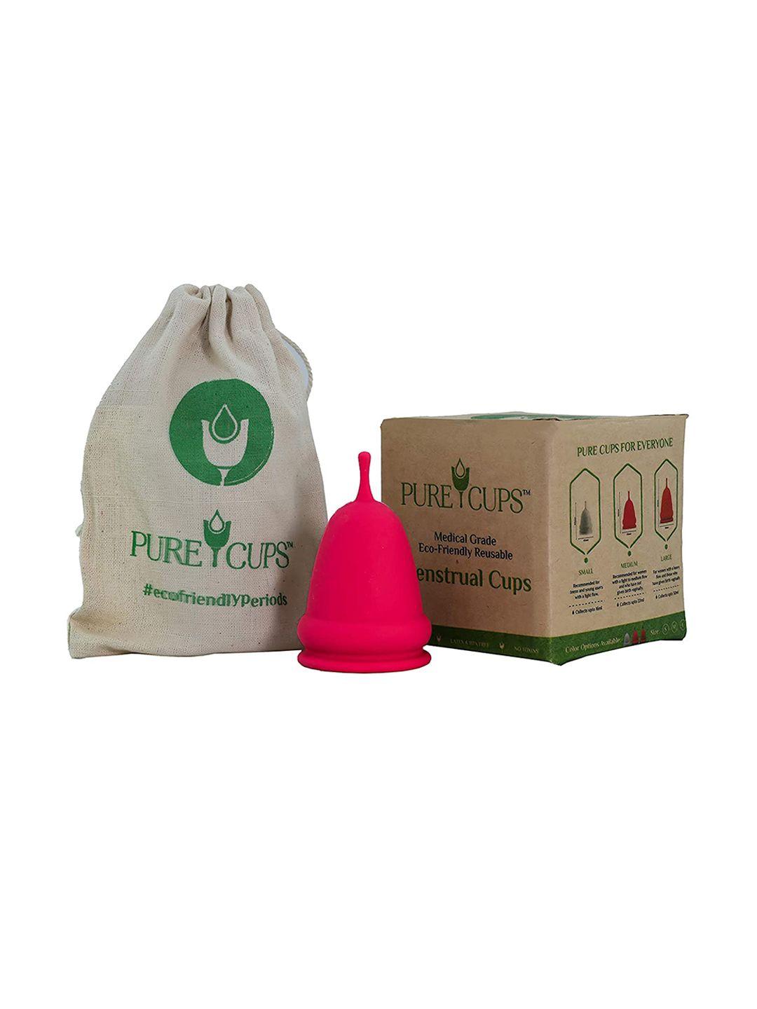 pure cups reusable large size menstrual cup - pink