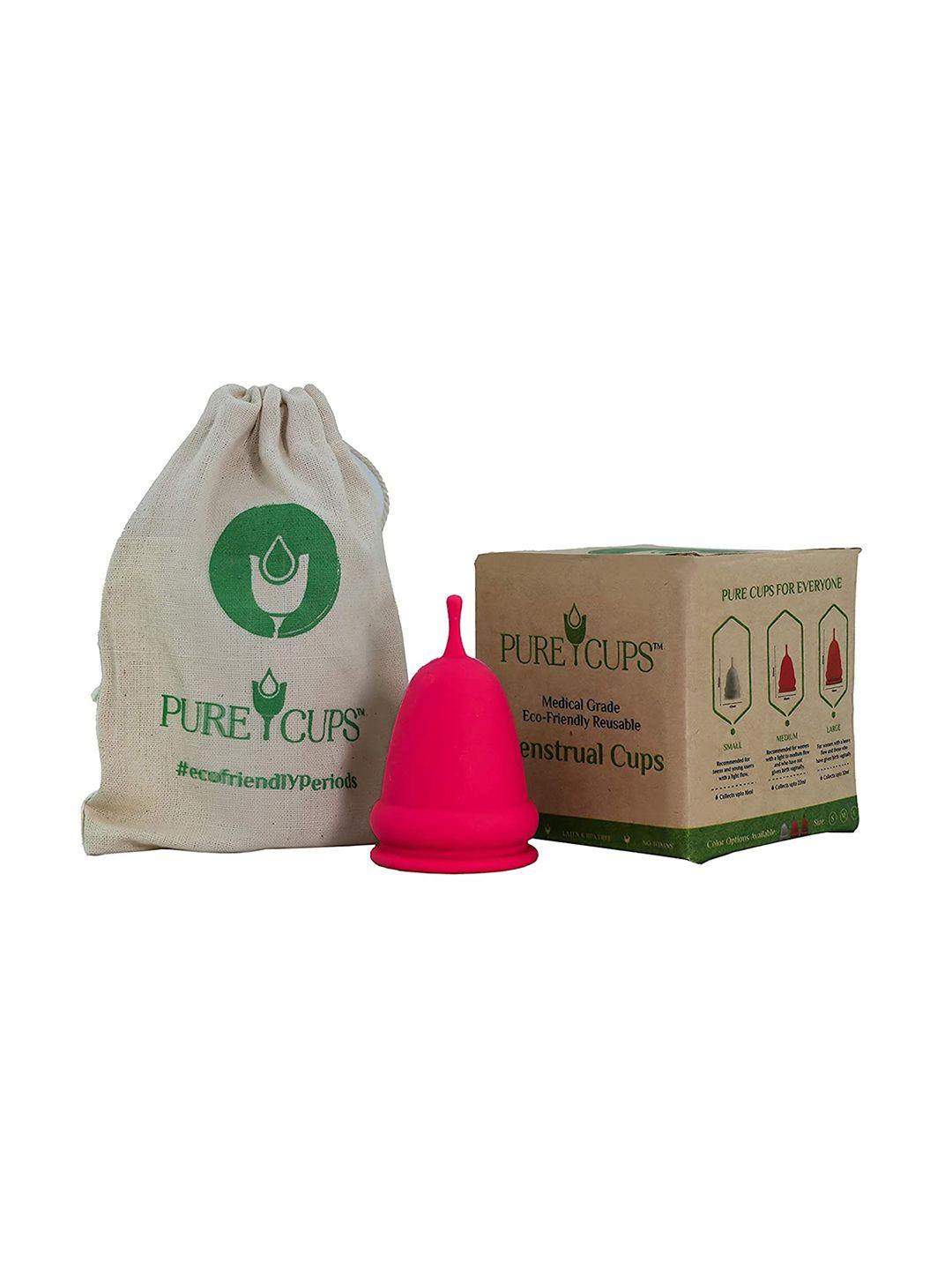 pure cups reusable small size menstrual cup - pink